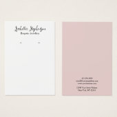 ミニマル白黒シンプルピンクイヤリングディスプレイ (正面&裏面)