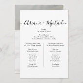 ミニマル白黒シンプルブライダルパーティ写真 招待状 (正面/裏面)