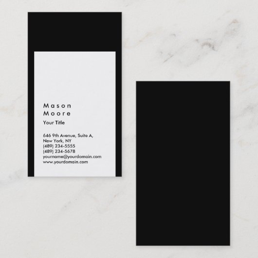 ミニマル白黒シンプルモダンプロフェッショナル 名刺 (正面/裏面)