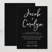 ミニマル白黒シンプル結婚式招待状 招待状 (正面/裏面)