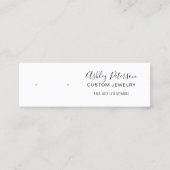 ミニマル白黒ジュエリーイヤリング表示 スキニー名刺 (正面)