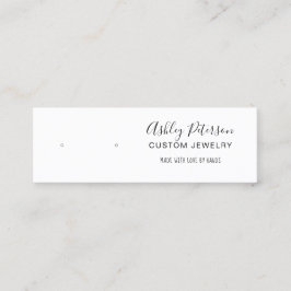 ミニマル白黒ジュエリーイヤリング表示 スキニー名刺