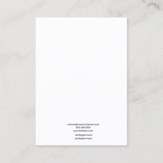 ミニマル白黒ジュエリーイヤリング表示 名刺 (裏面)