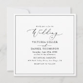 ミニマル白黒スクエア結婚ズ 招待状 (正面)