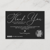 ミニマル白黒スクリプトお客様ありがとうございます 名刺 (正面)