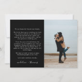 ミニマル白黒スクリプトと2枚結婚の写真 サンキューカード (裏面)