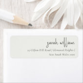 ミニマル白黒スクリプトタイポグラフィアドレス ラベル (インサイチュ)