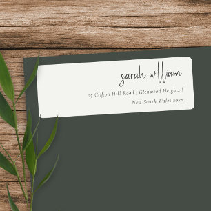 ミニマル白黒スクリプトタイポグラフィアドレス ラベル