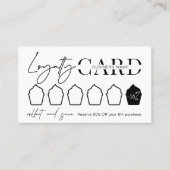 ミニマル白黒スクリプトロゴカップケーキベーカリー ロイヤリティカード (正面)