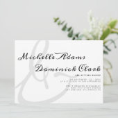 ミニマル白黒スクリプト結婚アンパサンド 招待状 (スタンド正面)