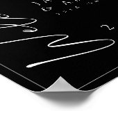 ミニマル白黒スクリプ結婚トのウェルカムサイン ポスター (角)