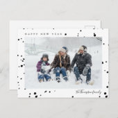 ミニマル白黒スノー写真新年P ポストカード (正面/裏面)