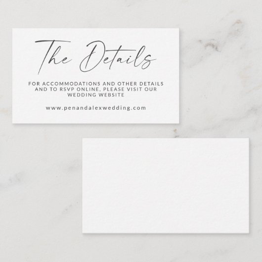 ミニマル白黒スモダンクリッ結婚トのWebサイト エンクロージャーカード (正面/裏面)