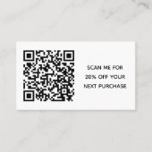 ミニマル白黒スモールビジネスQRコード 割引カード (正面)