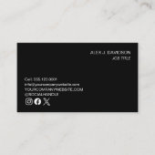 ミニマル白黒ソーシャルアイコンカスタムロゴ 名刺 (正面)