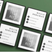 ミニマル白黒ソーシャルメディアあなたのロゴ スクエア名刺