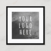 ミニマル白黒ソーシャルメディアあなたのロゴ スクエア名刺 (裏面)