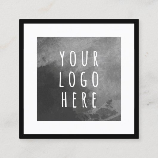 ミニマル白黒ソーシャルメディアあなたのロゴ スクエア名刺 (裏面)