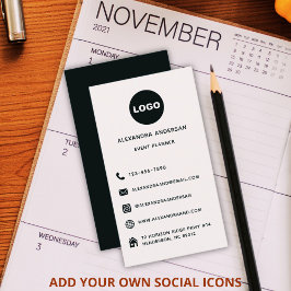 ミニマル白黒ソーシャルメディアWebサイトロゴ 名刺