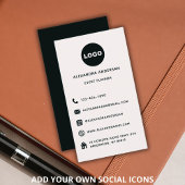 ミニマル白黒ソーシャルメディアWebサイトロゴ 名刺