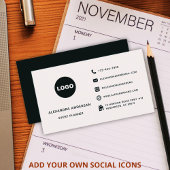 ミニマル白黒ソーシャルメディアWebサイトロゴ 名刺