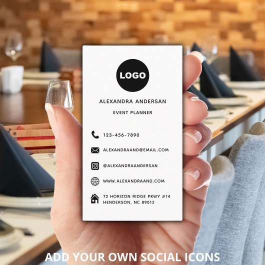 ミニマル白黒ソーシャルメディアWebサイトロゴ 名刺