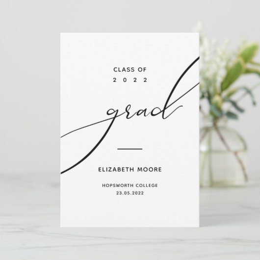 ミニマル白黒タイポグラフィカスタムフォトグラード 案内状 (スタンド正面)