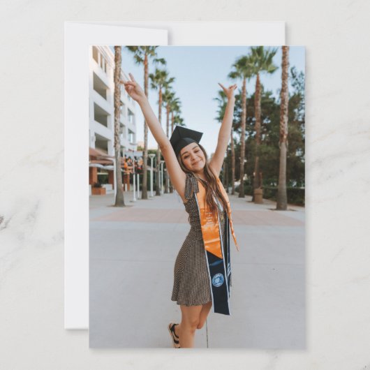 ミニマル白黒タイポグラフィカスタムフォトグラード 案内状 (裏面)