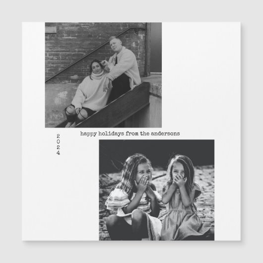 ミニマル白黒タイポグラフィフォトクリスマス (正面)