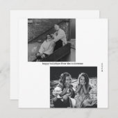 ミニマル白黒タイポグラフィフォトクリスマス シーズンカード (正面/裏面)