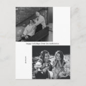 ミニマル白黒タイポグラフィフォトクリスマス シーズンポストカード (正面)