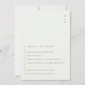ミニマル白黒タイポグラフィ婚約招待状 サンキューカード (正面)