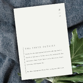 ミニマル白黒タイポグラフィ結婚詳細Enc エンクロージャーカード