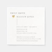 ミニマル白黒タイポグラフィ金ゴールドハートおもしろいファクト スタンダードカクテルナプキン (正面)