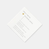 ミニマル白黒タイポグラフィ金ゴールドハートおもしろいファクト スタンダードカクテルナプキン (角)