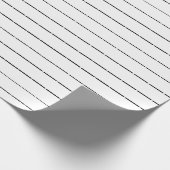 ミニマル白黒ダッシュストライプ線モダン ラッピングペーパー (角)