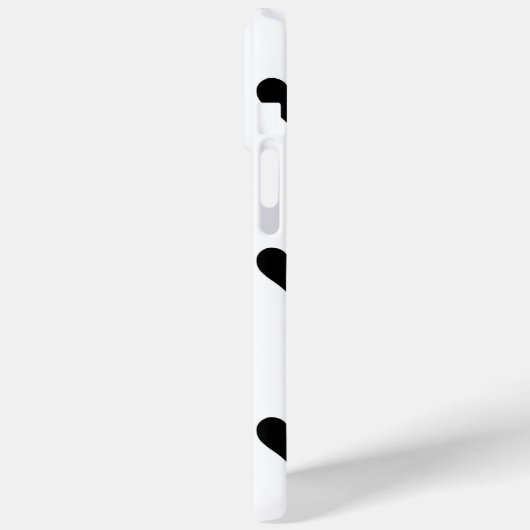ミニマル白黒ハートロマンチック Case-Mate iPhoneケース (裏面 / 左)