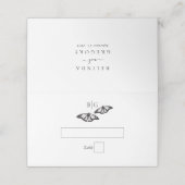 ミニマル白黒バタフライモノグラム結婚ズ プレイスカード (外部開封)