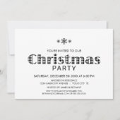 ミニマル白黒バッファロープレイドクリスマスinv 招待状 (正面)