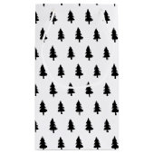 ミニマル白黒パインツリークリスマスカスタム スモールペーパーバッグ (裏面)