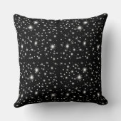 ミニマル白黒パインフォレスト夜空の星 クッション (裏面)
