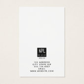 ミニマル白黒ビジネス企業のカード (裏面)