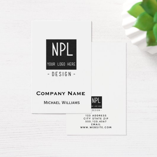 ミニマル白黒ビジネス企業のカード (デスク)