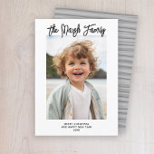 ミニマル白黒ファミリー手書きスクリプト シーズンカード