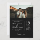 ミニマル白黒フォト結婚式招待状 招待状 (正面)