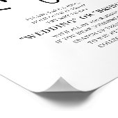 ミニマル白黒ブライダルシャワーリングや輪ゲーム ポスター (角)