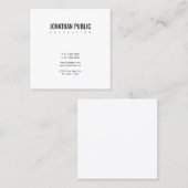 ミニマル白黒プエレガントラントレンディーシック スクエア名刺 (正面/裏面)