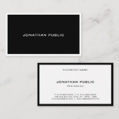 ミニマル白黒プモダンラエレガントイントップ 名刺 (正面/裏面)