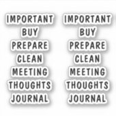 ミニマル白黒プランナーのタスクカード シール (正面)