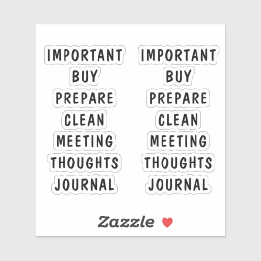 ミニマル白黒プランナーのタスクカード シール (シート)